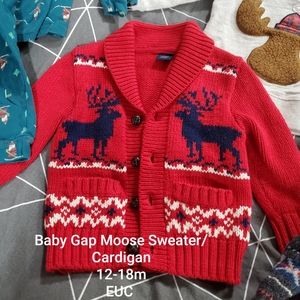 Baby Gap Moose Sweater/ Cardigan